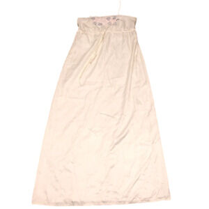 2/$30 Linda Lingeria Long Night Gown w Pink & Purple Flowers Spaghetti Strap S